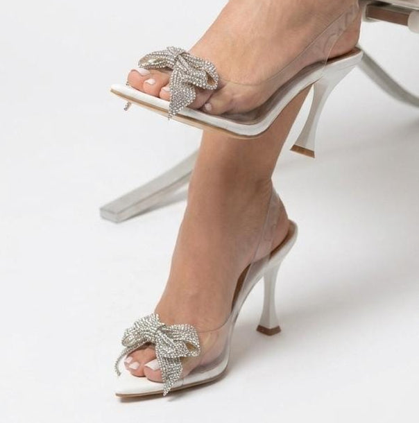 Sparkle Clear Slingback Heels