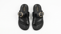 Cascade Buckle Leather Slides
