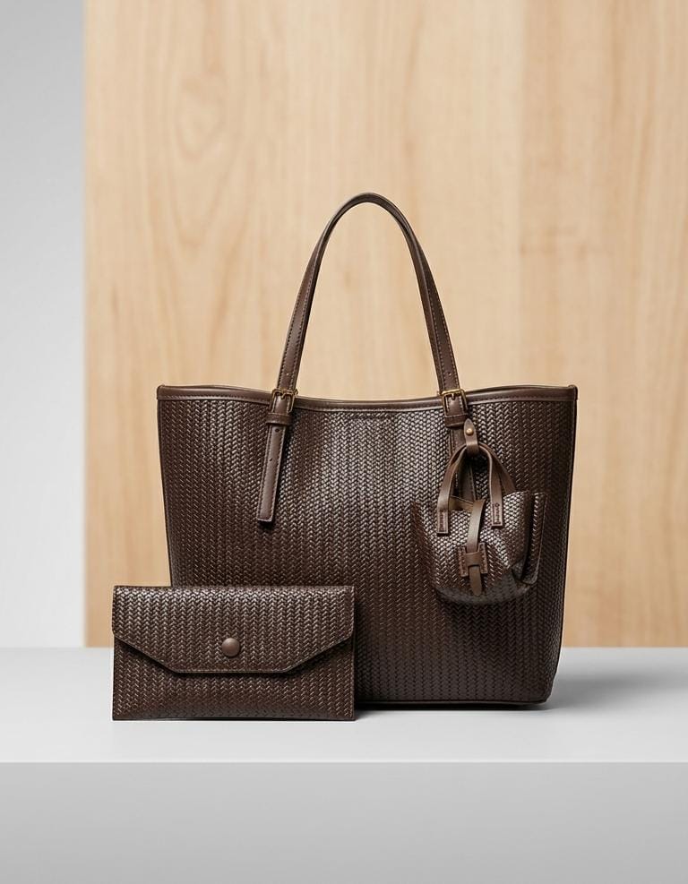 Woven Tote & Clutch Set