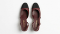 Burgundy Cap-Toe Slingback Heel