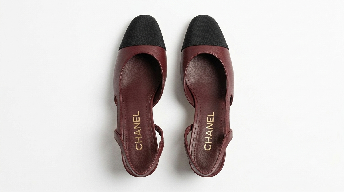 Burgundy Cap-Toe Slingback Heel