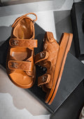 Quilted leather sandals