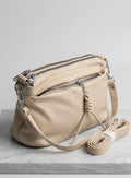 Multi-Zip Textured Leather Crossbody Bag