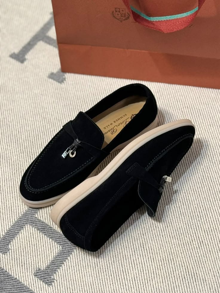 Loro Piana Charms Walk Suede Loafers