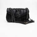 Saint Laurent (YSL) Victoire Baby Pleated Leather Flap Bag