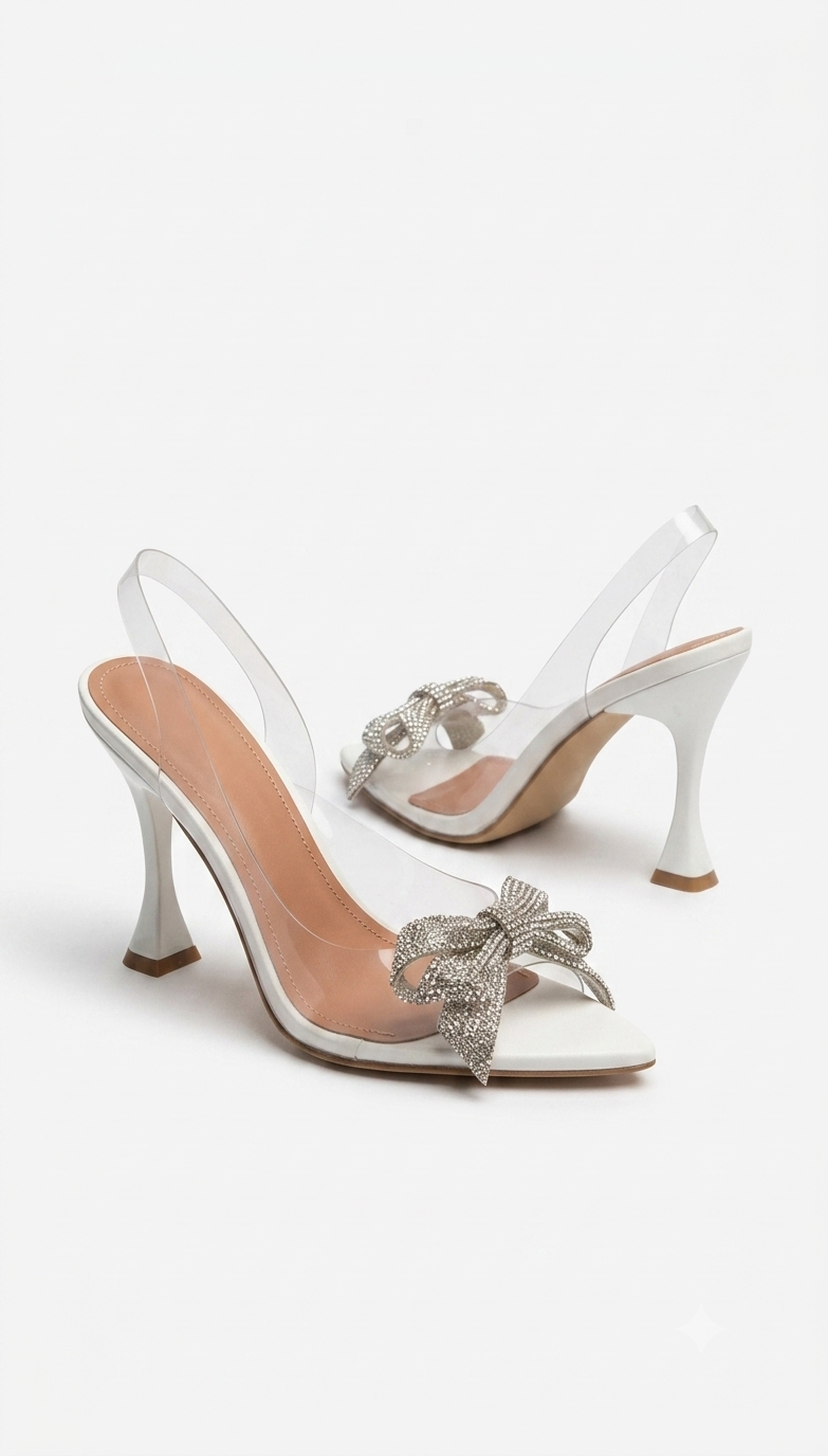 Sparkle Clear Slingback Heels