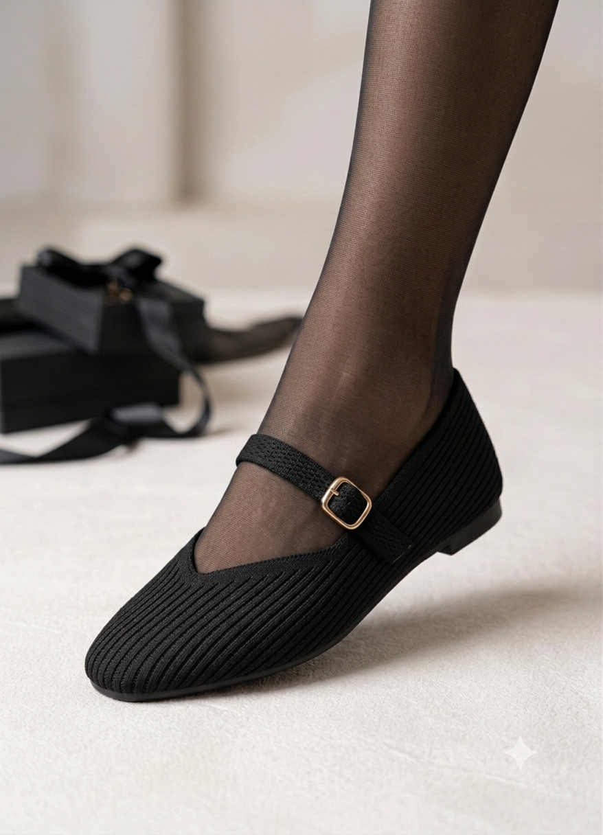 Knit Mary Jane Flat