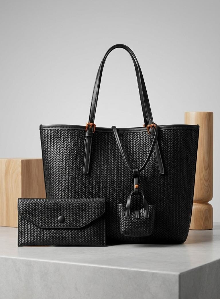 Woven Tote & Clutch Set