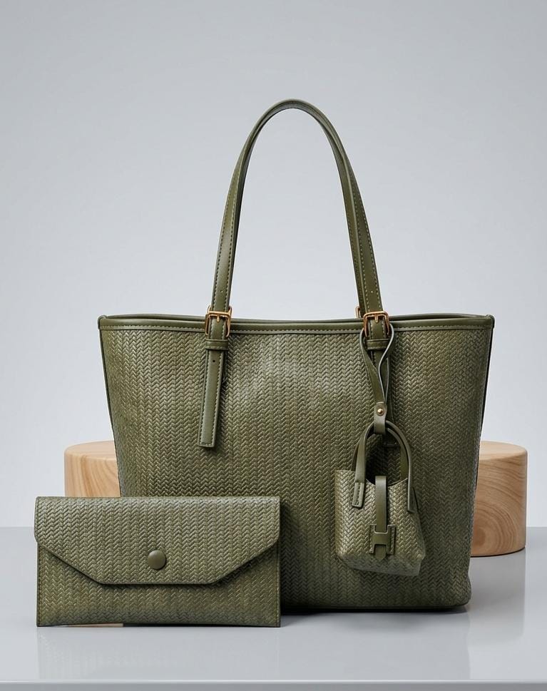 Woven Tote & Clutch Set
