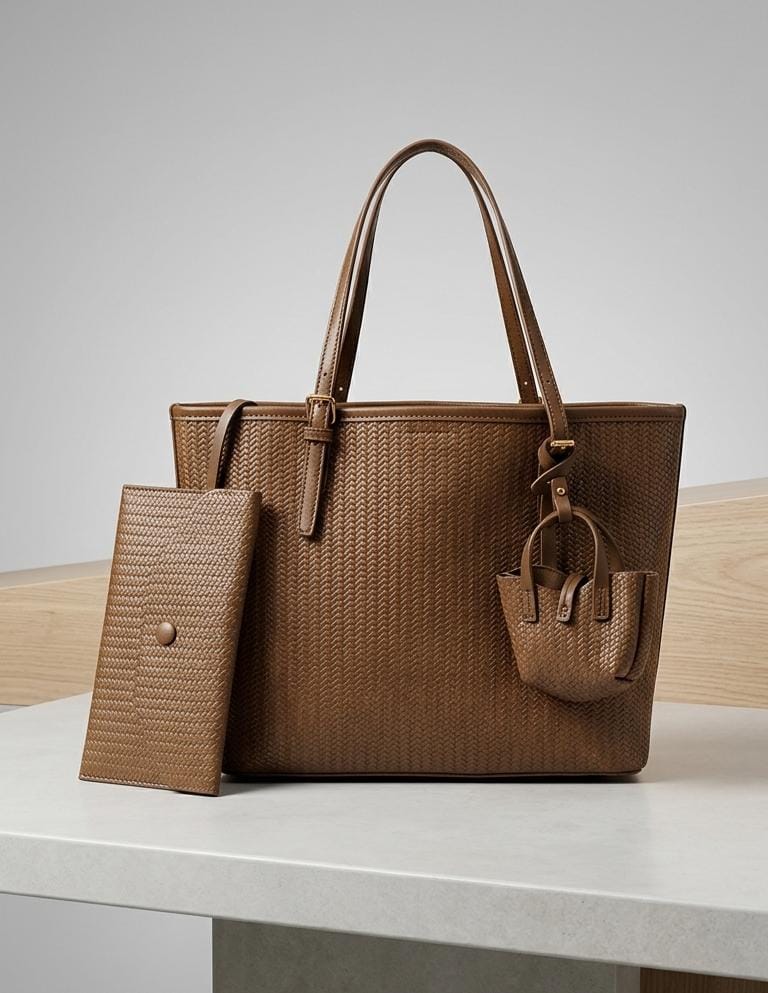 Woven Tote & Clutch Set